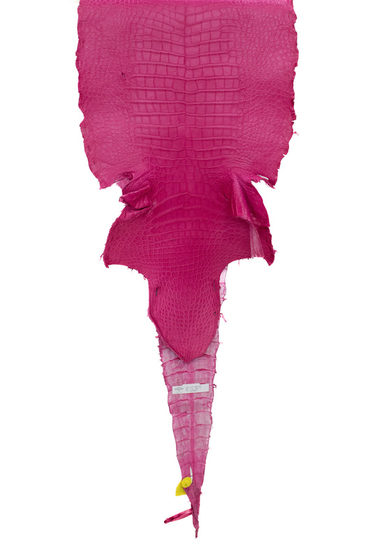 50 cm Grade 2/3 Fuchsia Matte Wild American Alligator Leather - Tag: LA15-0021069