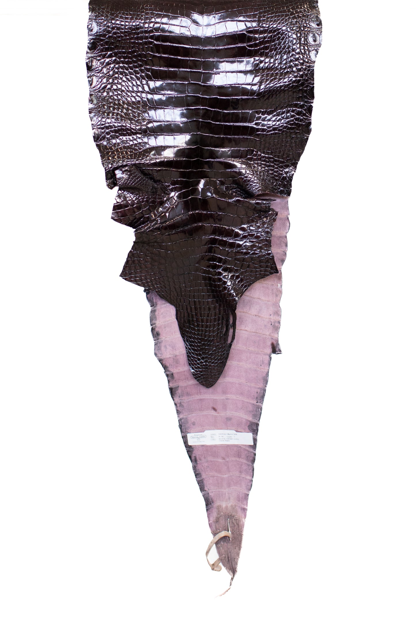31 cm Grade 1 Black Cherry Glazed Farm American Alligator Leather - Tag: LA17-0274700