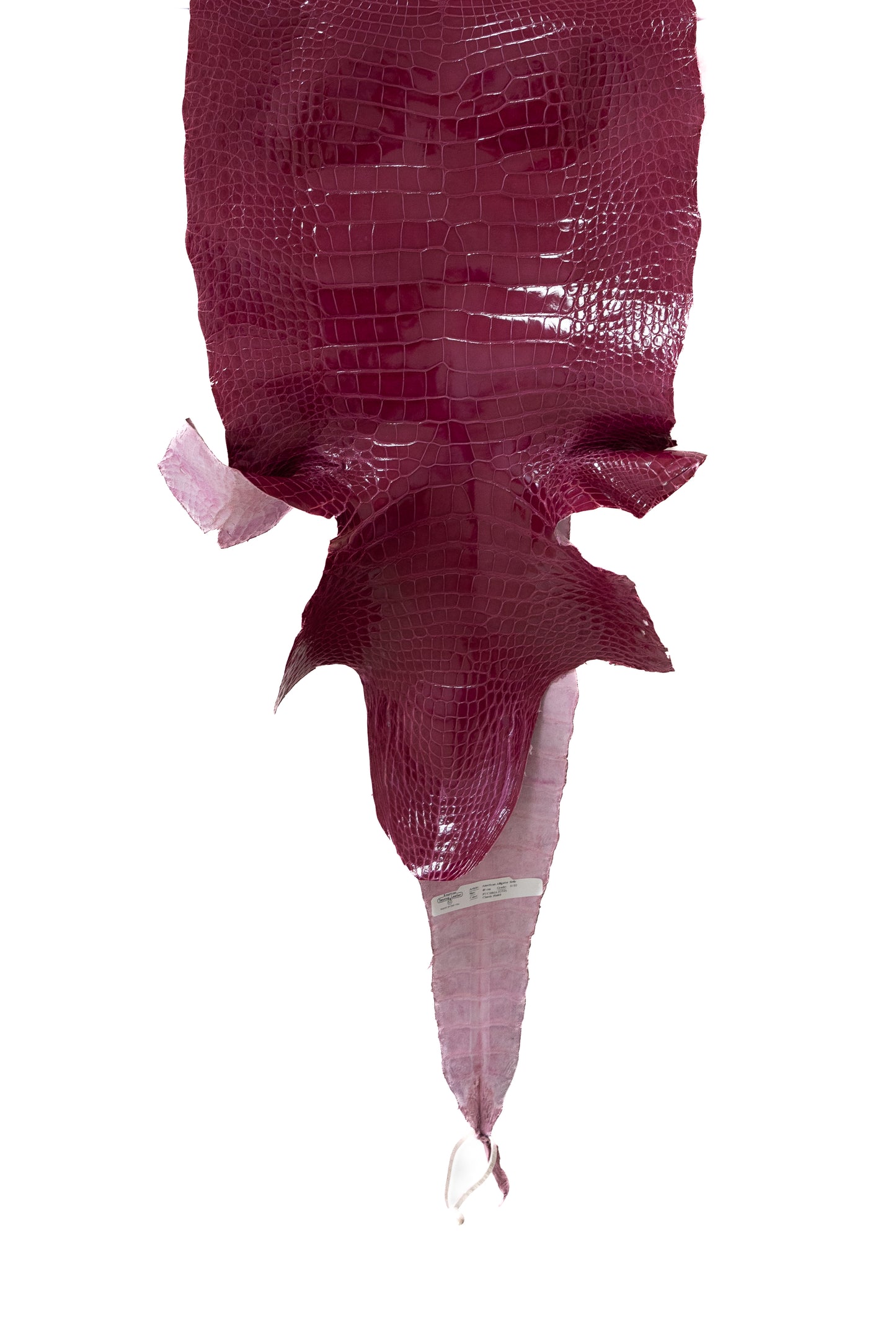 40 cm Grade 2/3 Fuchsia Glazed Wild American Alligator Leather - Tag: LA17-0033061