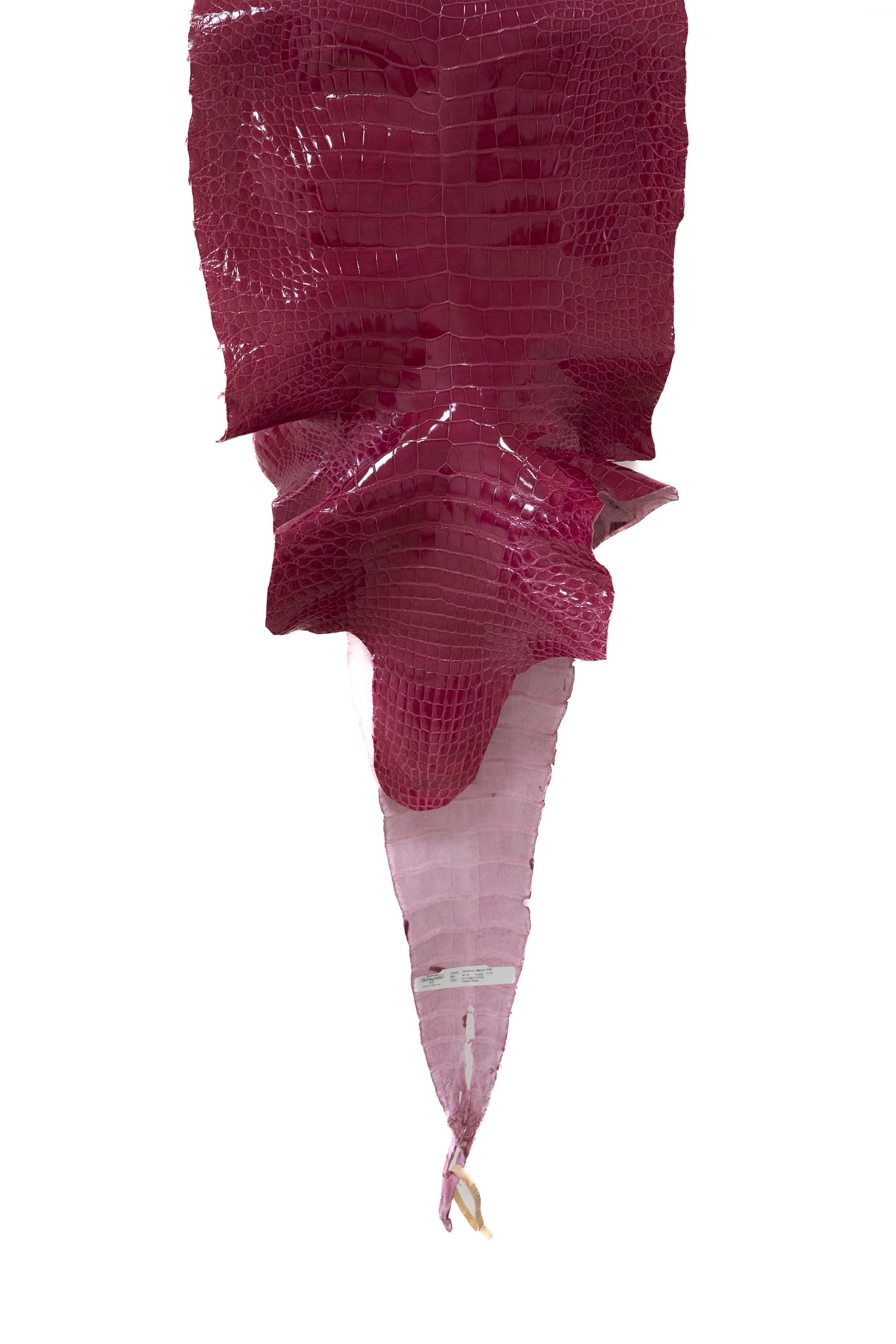 44 cm Grade 2/3 Fuchsia Glazed Wild American Alligator Leather - Tag: LA16-0026209