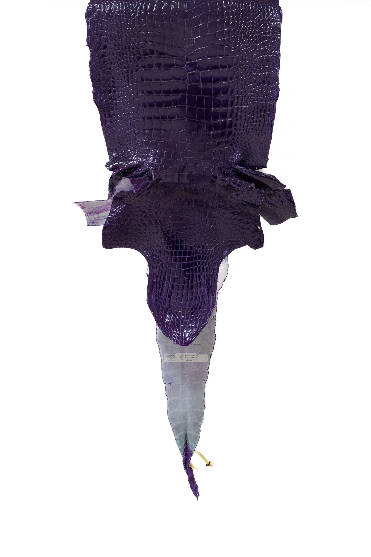40 cm Grade 2/3 Amethyst Glazed Wild American Alligator Leather - Tag: LA19-0016469