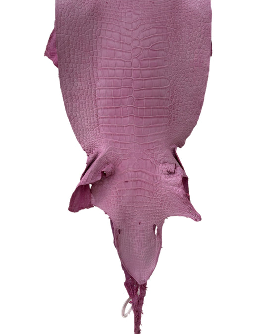 35 cm Grade 2/3 Cotton Candy Matte Wild American Alligator Leather - Tag: LA23-0027088