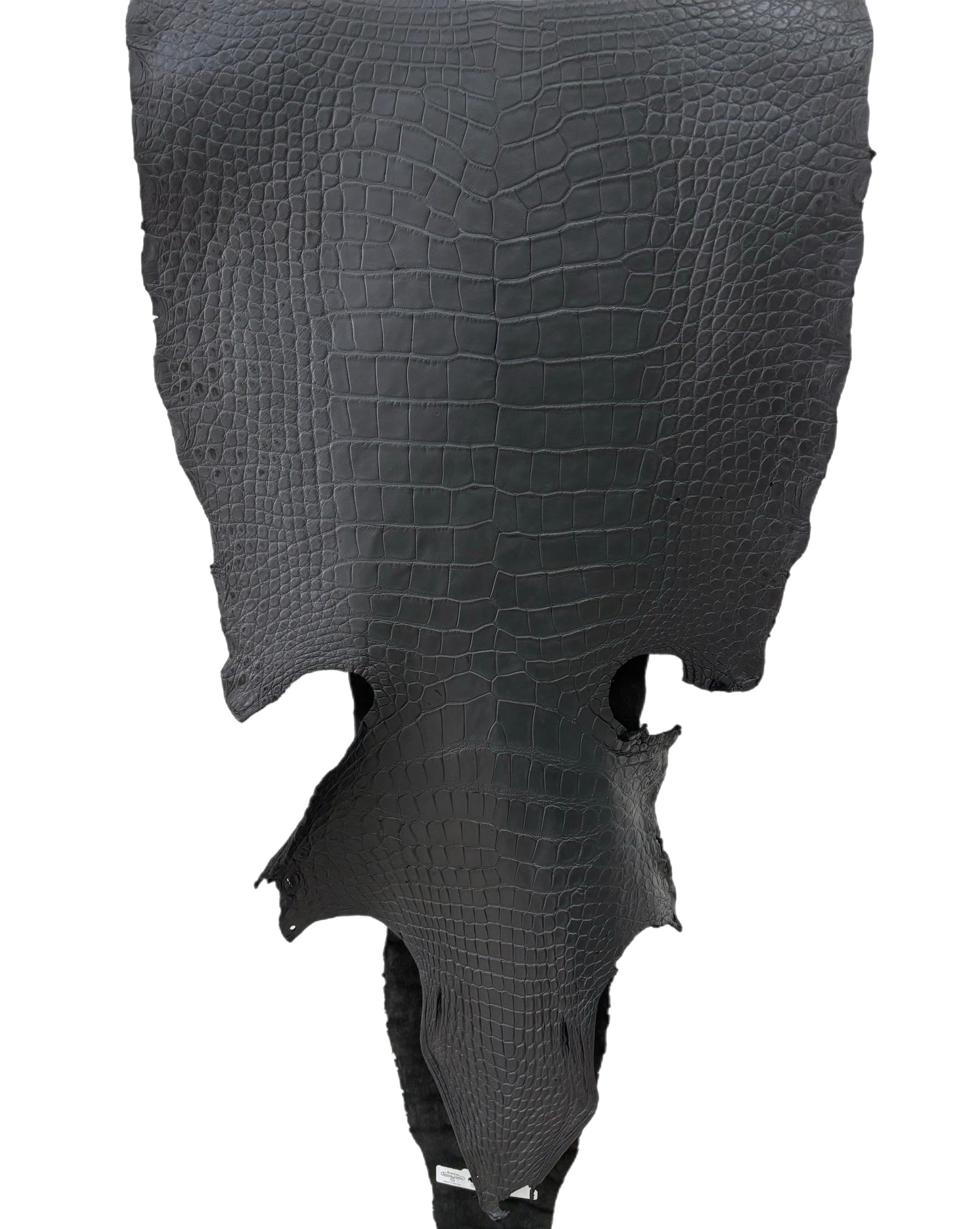 52 cm Grade 3/4 Black Matte Wild American Alligator Leather - Tag: LA22-0025251