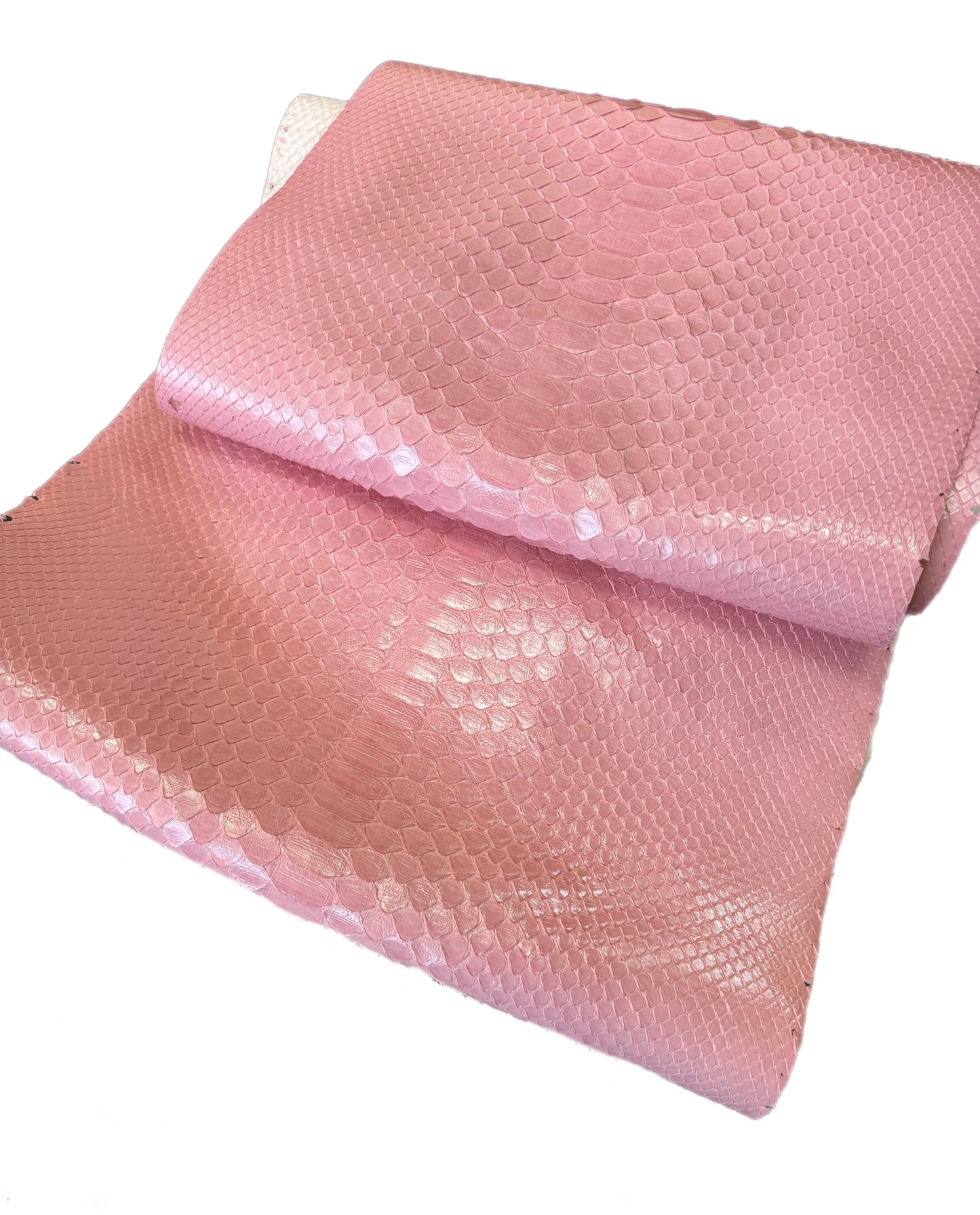 2.55 M Bubble Gum Pink Glazed Back Cut Python Leather