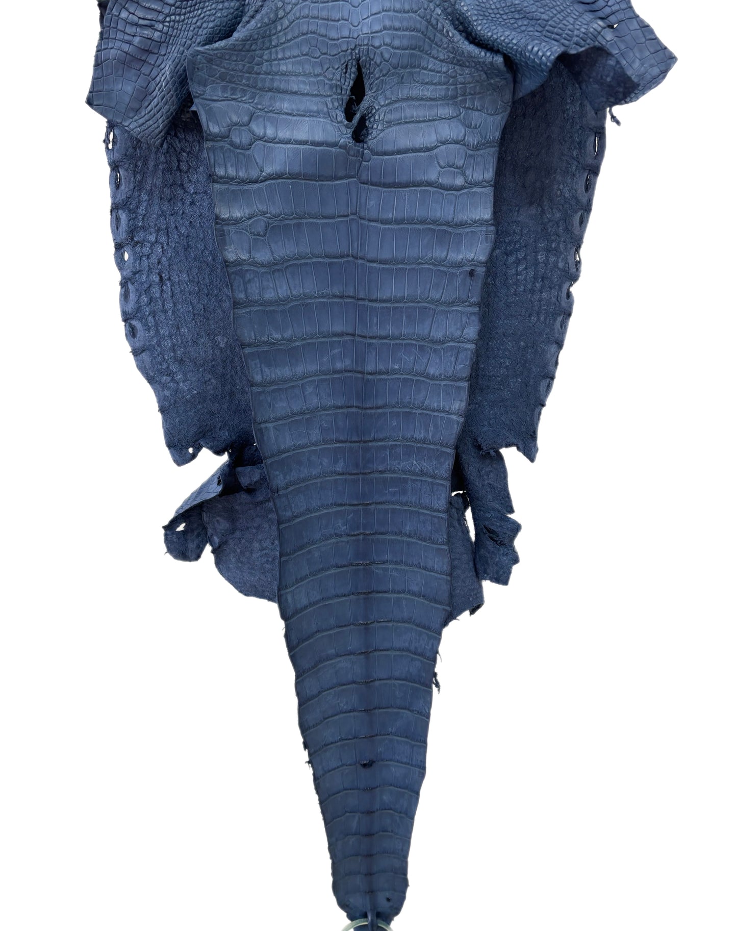 35 cm Grade 2/3 Indigo Matte Wild American Alligator Leather - Tag: LA16-0019736
