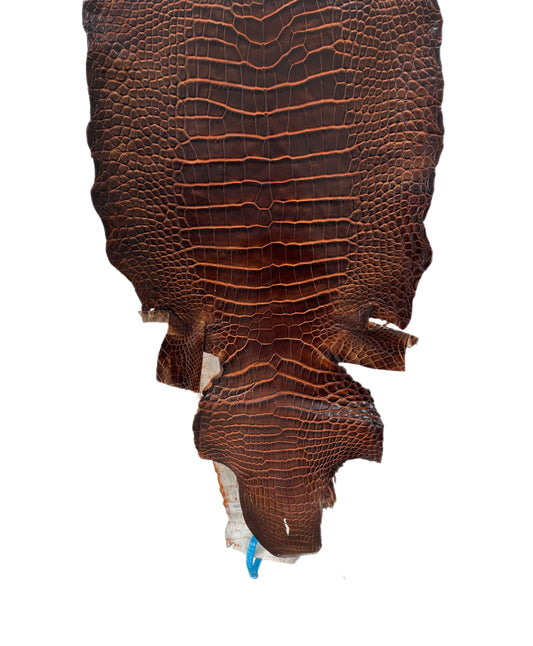 33 cm Grade 1/2 Sienna Matte Wild American Alligator Leather - Tag: ESRE-0050770