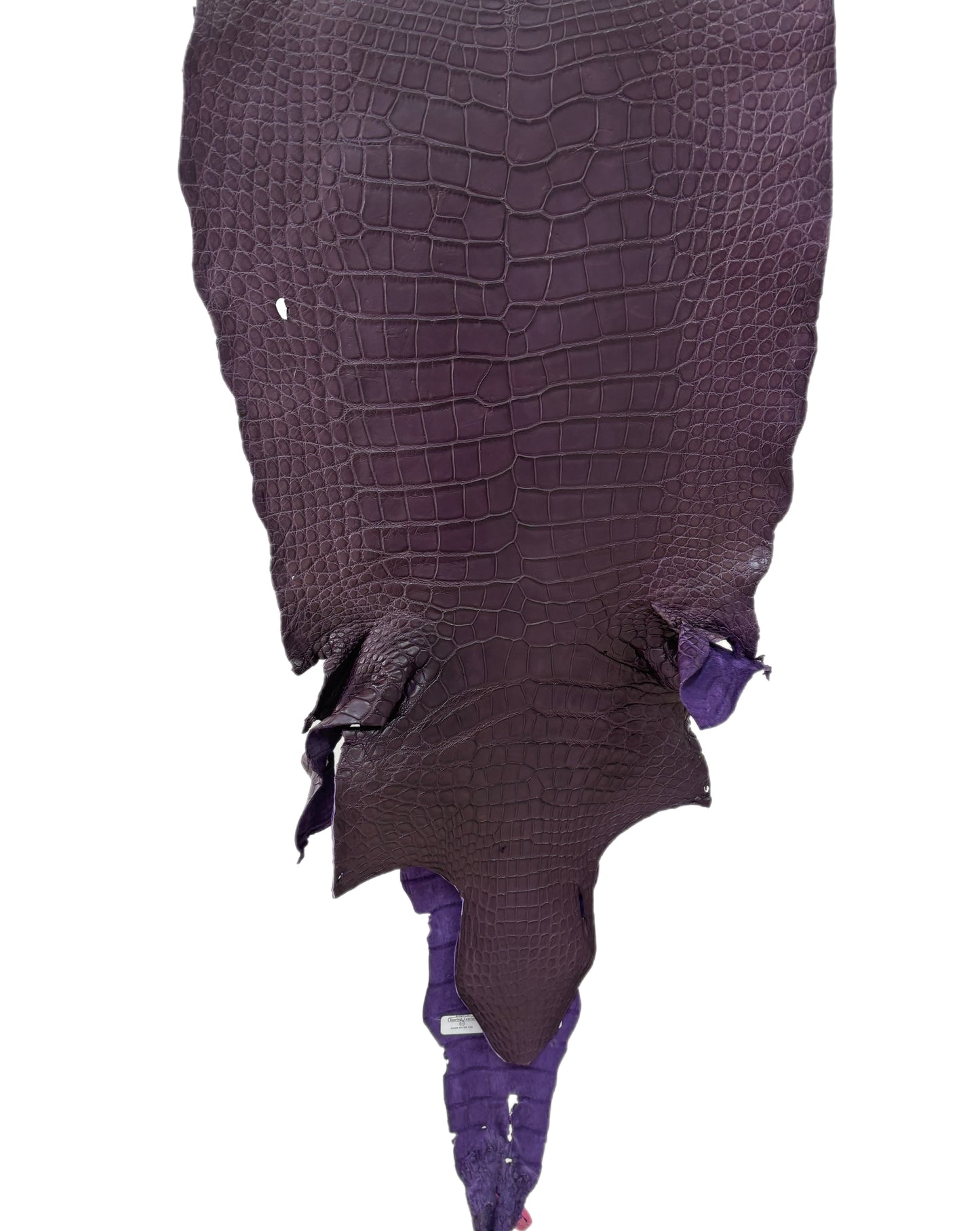 38 cm Grade 3/4 Aubergine Matte Wild American Alligator Leather - Tag: LA23-0003002