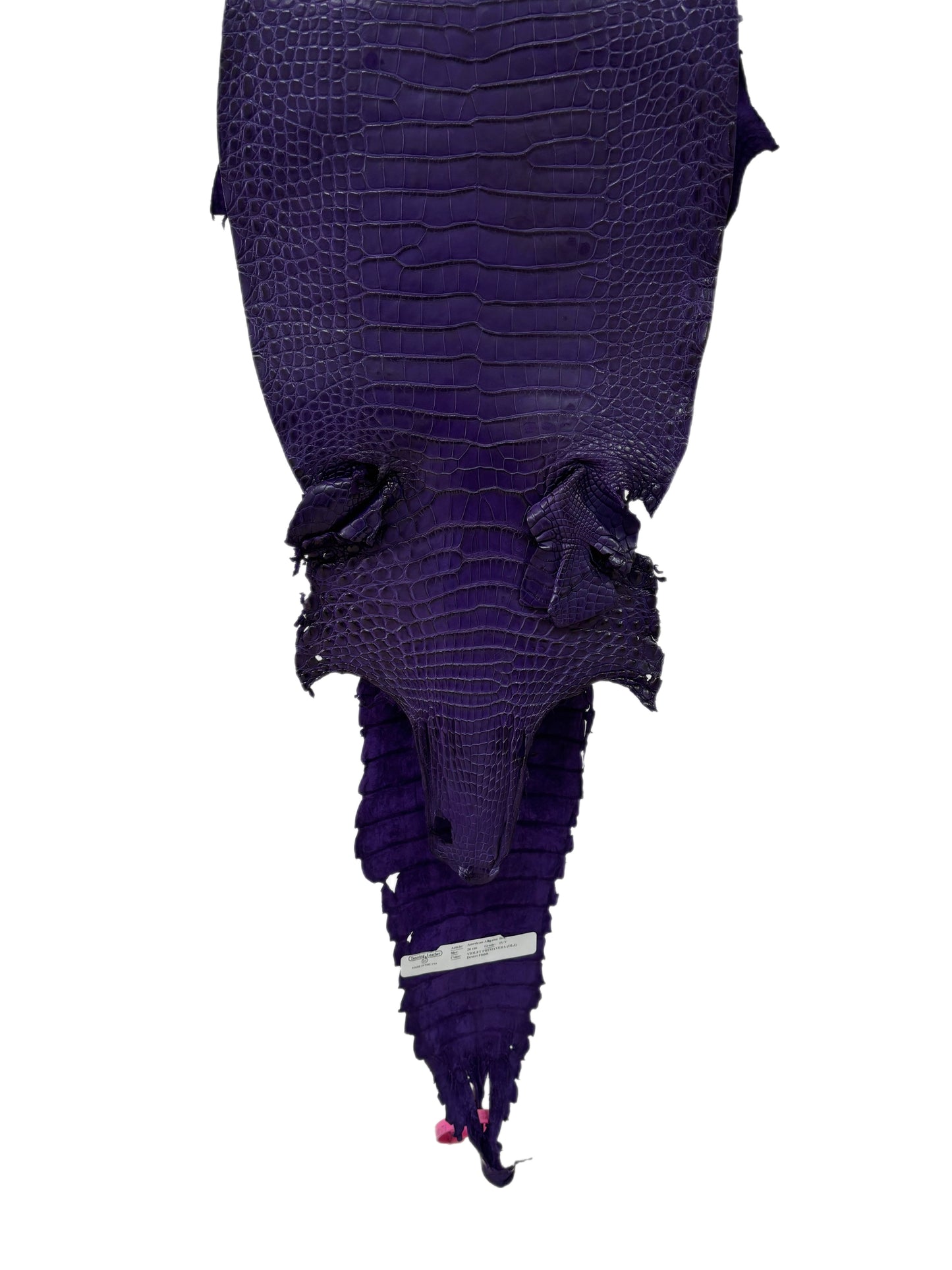 26 cm Grade 4/5 Violet Primavera Matte Farm-Raised American Alligator Leather - Tag: FL21-0024116
