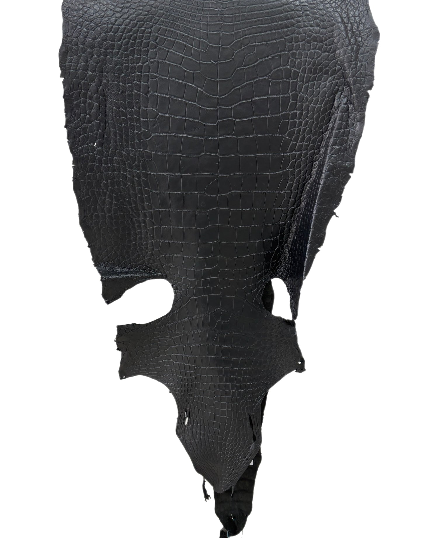 51 cm Grade 3/4 Black Matte Wild American Alligator Leather - Tag: LA22-0021561