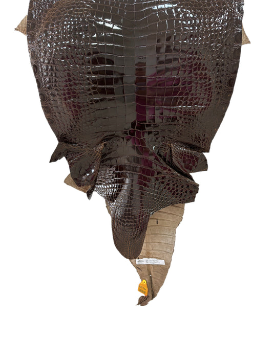 47 cm Grade 2/3 Sport Rust Brown Glazed Farm-Raised American Alligator Leather - Tag: FL14-0004037