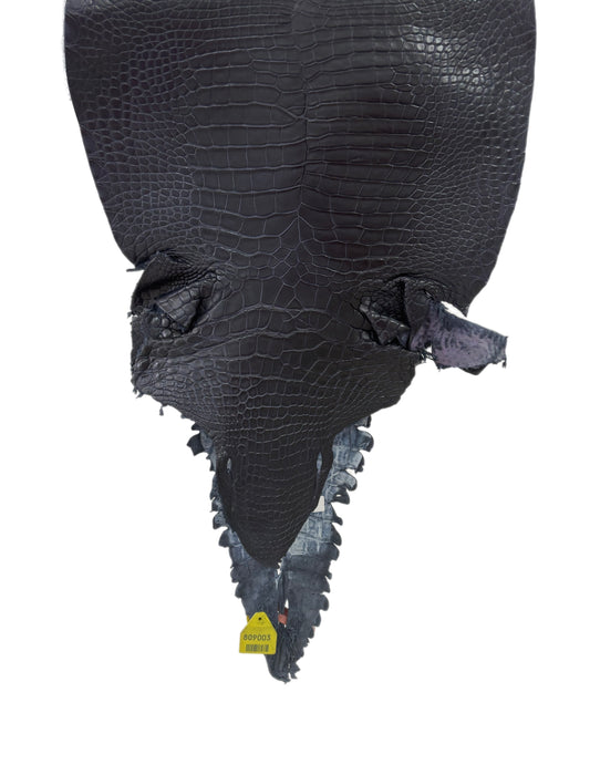 38 cm Grade 3/4 Navy Blue Matte Farm Raised American Alligator Leather - Tag: GA14-0021584