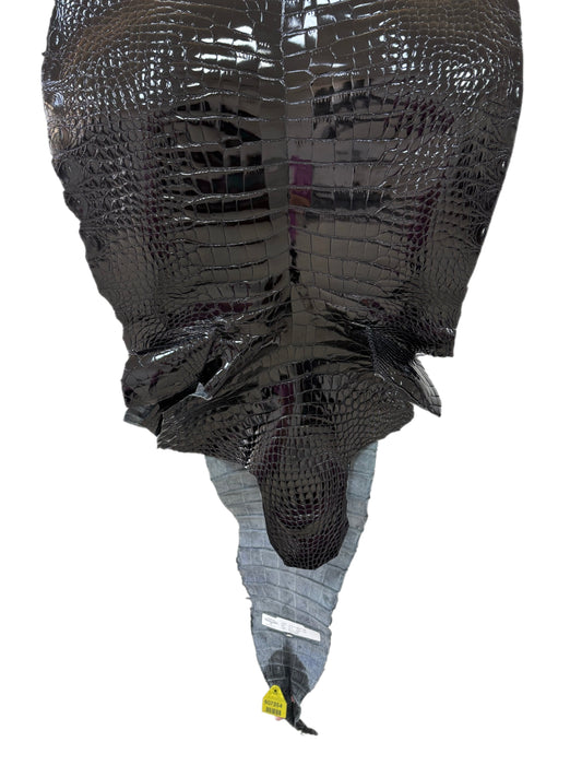 48 cm Grade 2/3 Black Classic Farm-Raised American Alligator Leather - Tag: FL14-0004022