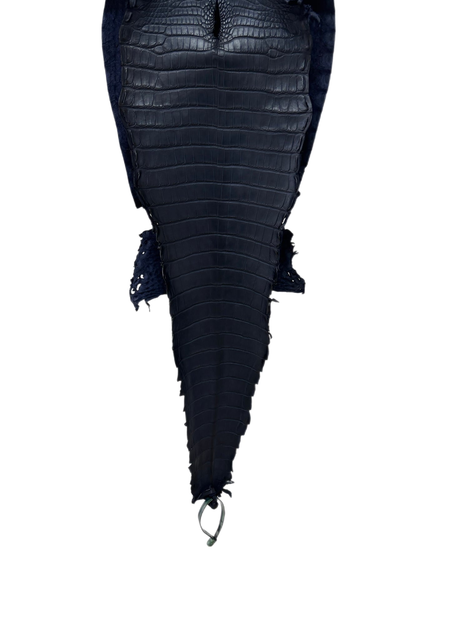28 cm Grade 1/2 Navy Blue Matte Farm-Raised American Alligator Leather - Tag: FL22-0030216