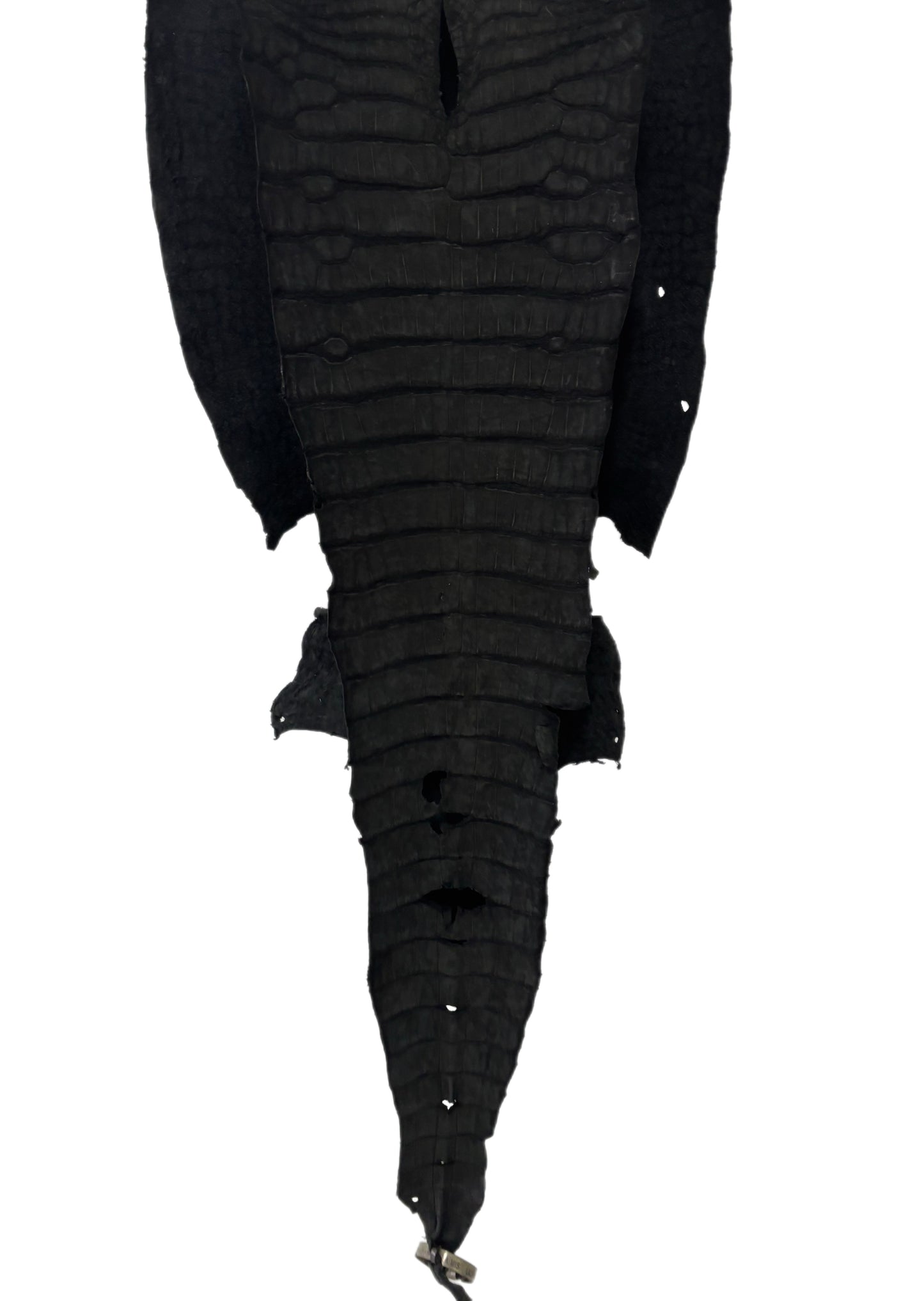 35 cm Grade 3/4 Black Nubuck Wild American Alligator Leather - Tag: LA23-0051875