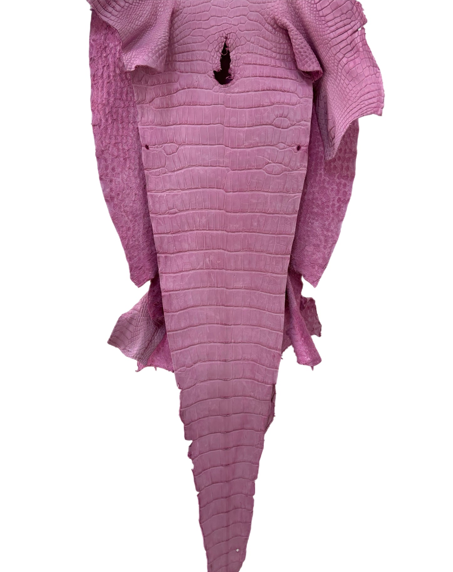 40 cm Grade 3/4 Cotton Candy Matte Wild American Alligator Leather - Tag: LA23-0001476