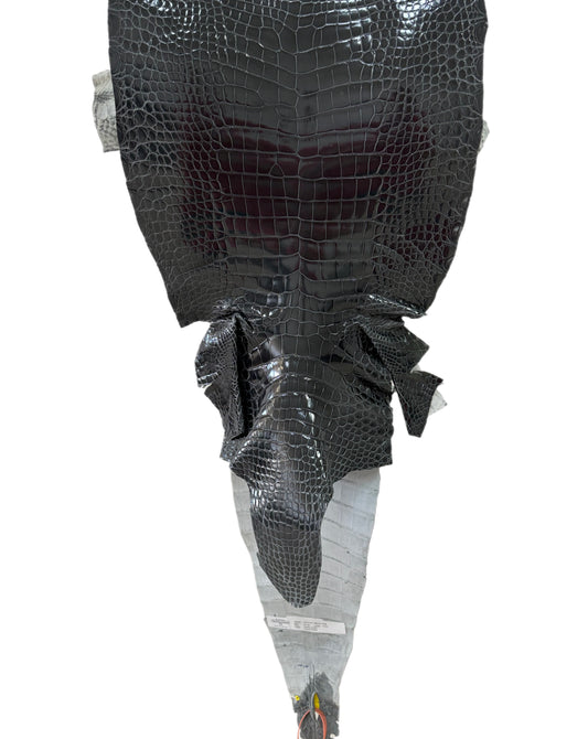 32 cm Grade 2/3 Grey Glazed Farm-Raised American Alligator Leather - Tag: GA14-0021459