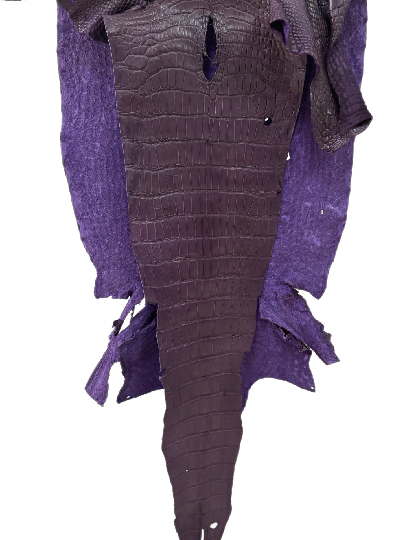 44 cm Grade 4/5 Aubergine Matte Wild American Alligator Leather - Tag: LA23-0019665
