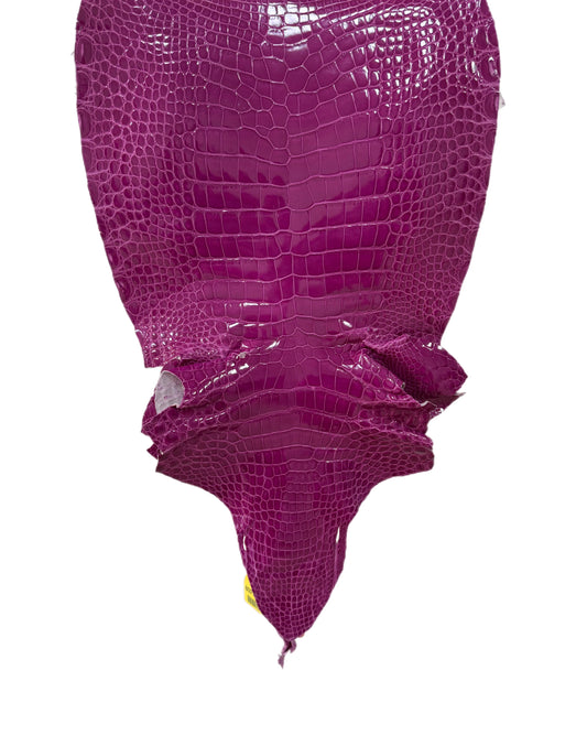 30 cm Grade 2/3 Magenta Glazed Farm-Raised American Alligator Leather - Tag: GA14-0021458
