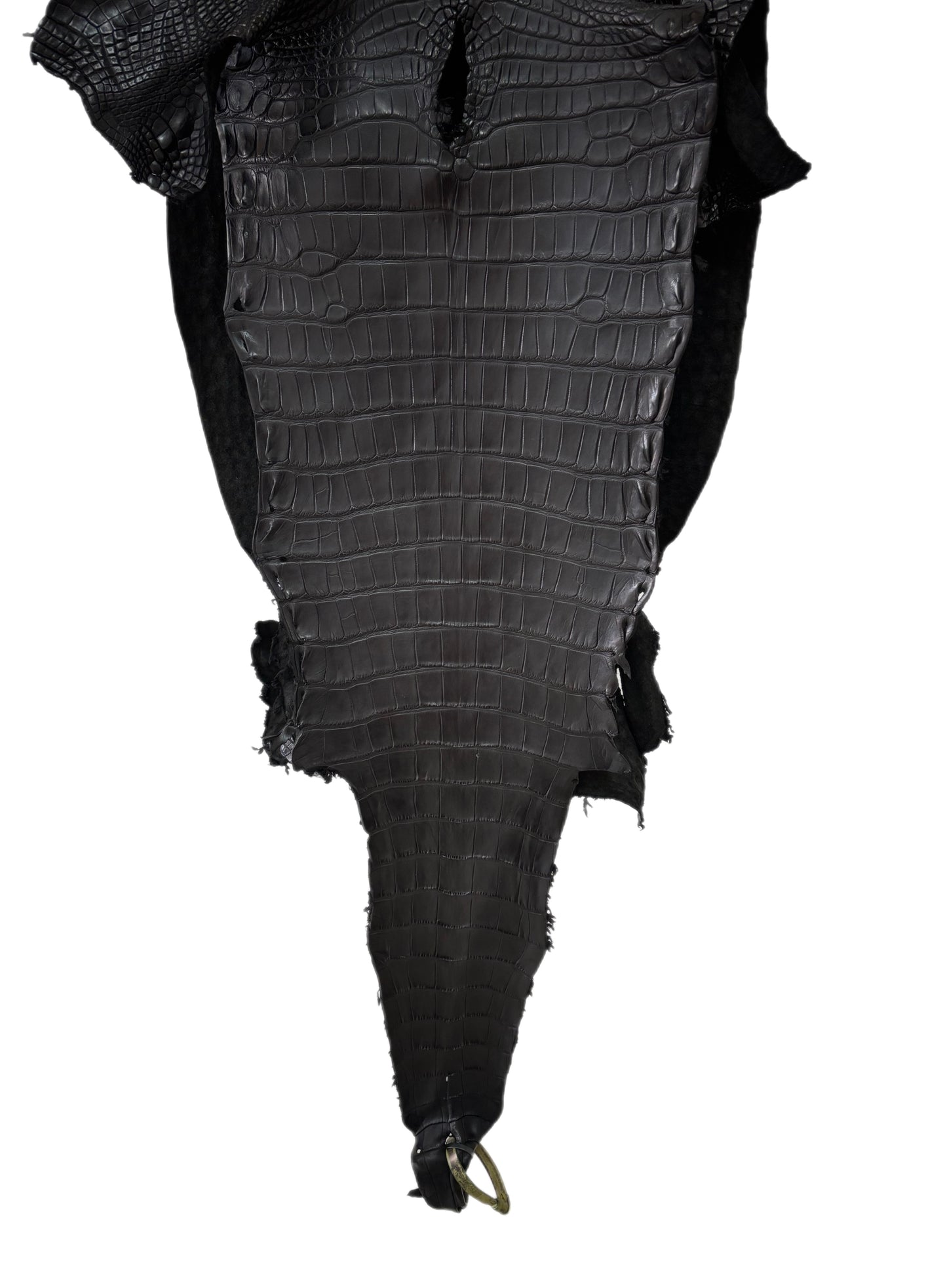 39 cm Grade 1/2 Black Matte Farm-Raised American Alligator Leather - Tag: LA25-0109052