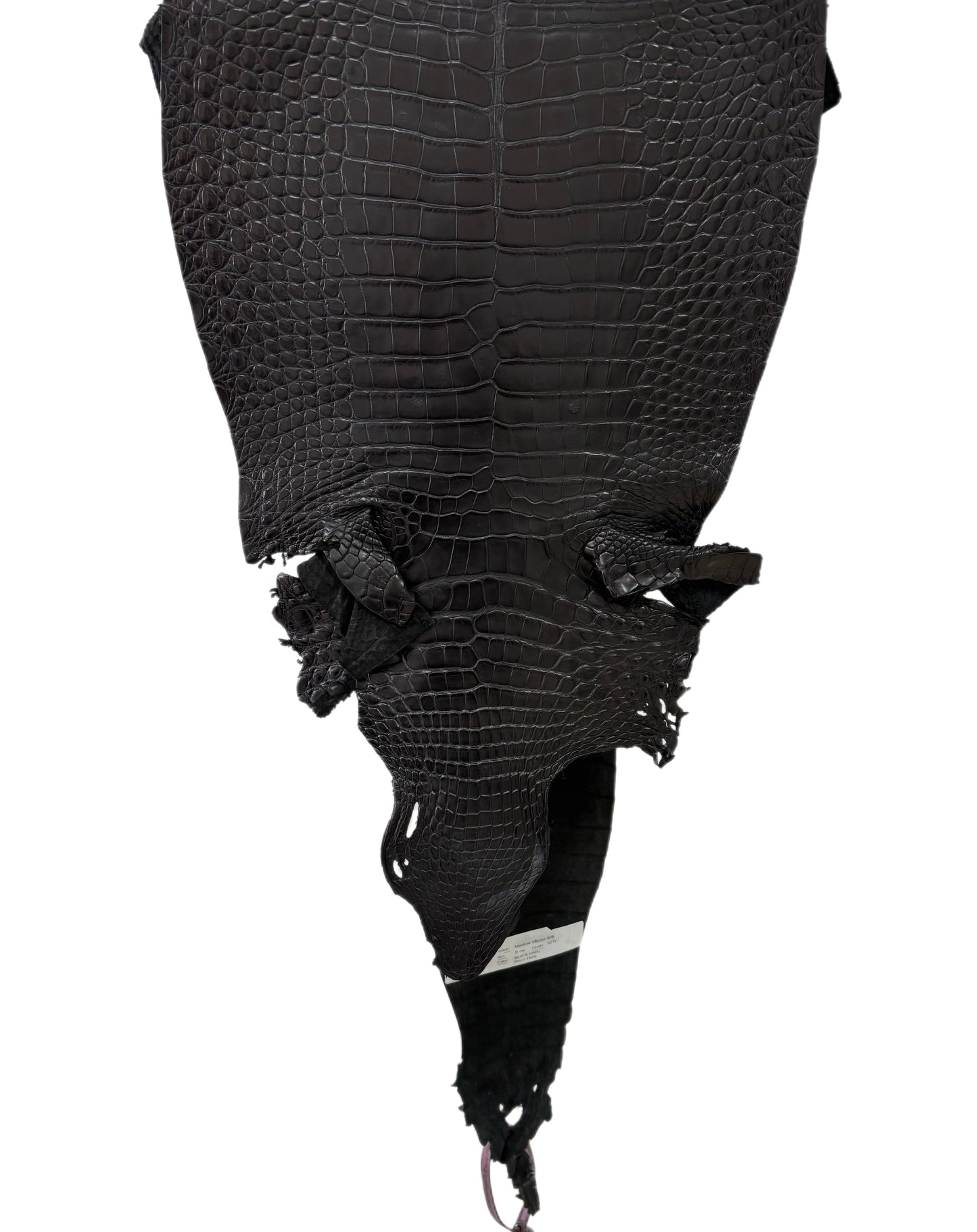 31 cm Grade 3/4 Black Matte Farm Raised American Alligator Leather - Tag: FL21-0024033