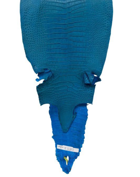 30 cm Grade 3/4 Ultramarine Matte Farm-Raised American Alligator Leather - Tag: FL22-0030413