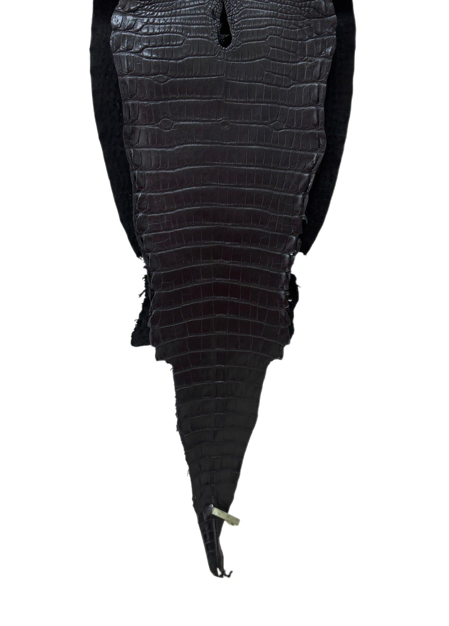 30 cm Grade 1/2 Metallic Black Shimmer Matte Farm-Raised American Alligator Leather - Tag: LA17-0274718