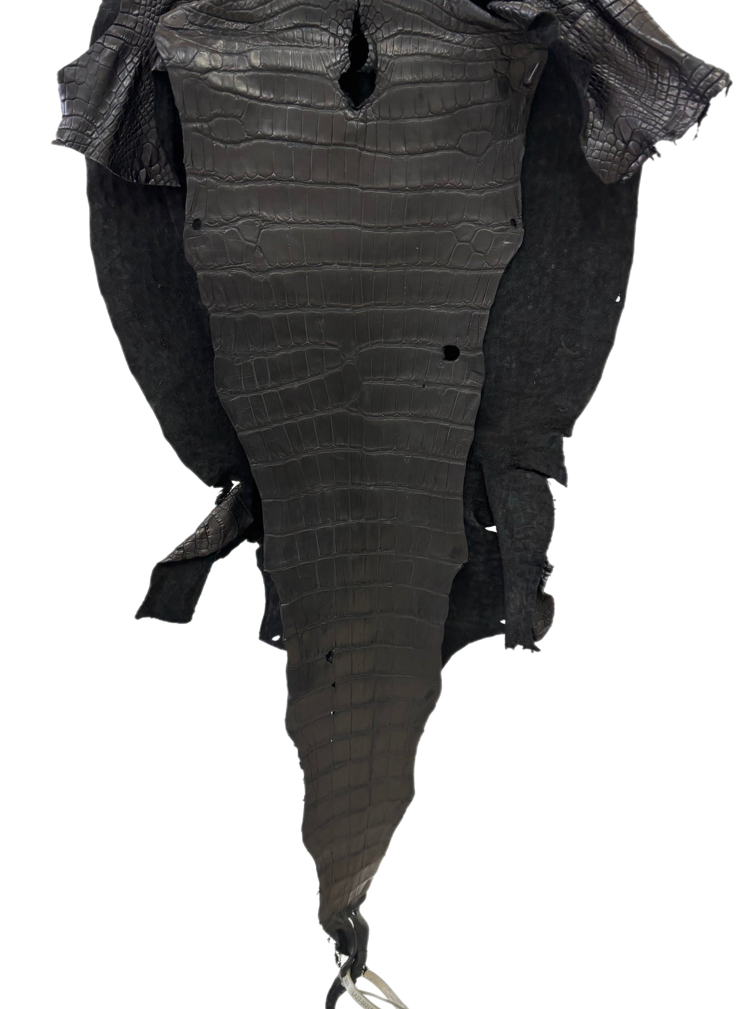 42 cm Grade 3/4 Black Matte Wild American Alligator Leather - Tag: LA23-0002147