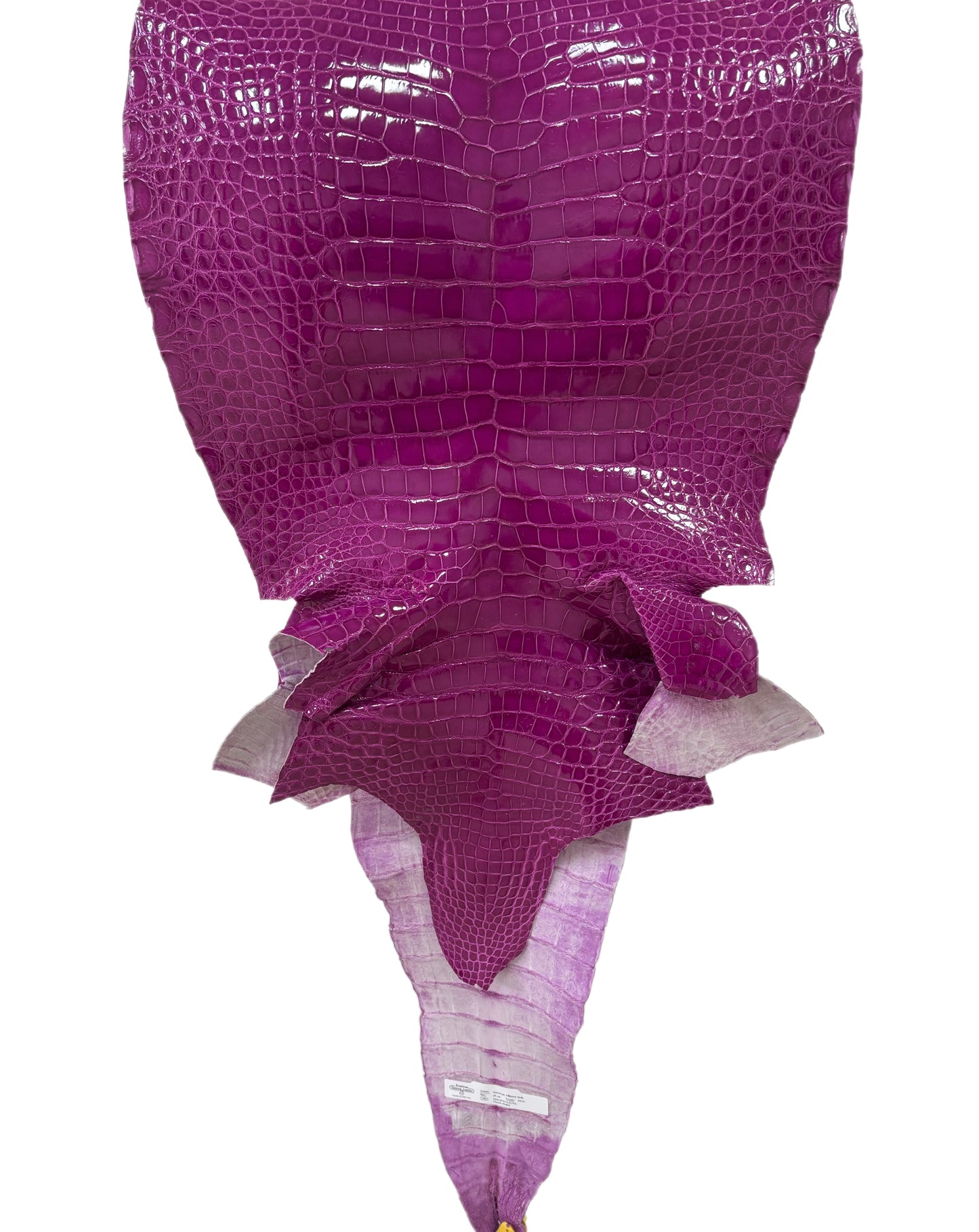 45 cm Grade 3/4 Magenta Glazed Farm Raised American Alligator Leather - Tag: LA12-0136085