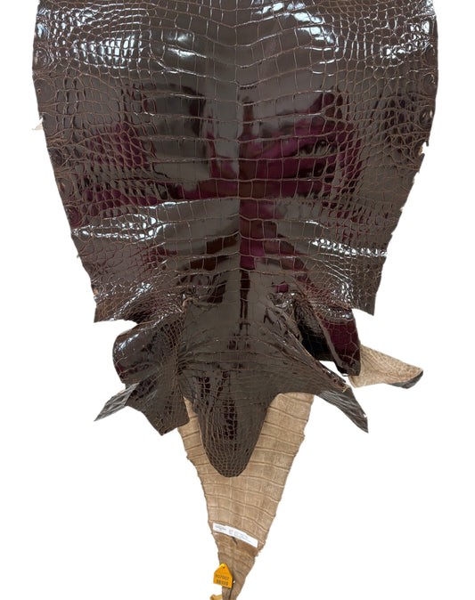 49 cm Grade 2/3 Sport Rust Brown Glazed Farm-Raised American Alligator Leather - Tag: LA14-0074120