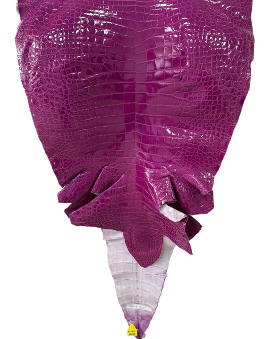 58 cm Grade 3/4 Magenta Glazed Farm Raised American Alligator Leather - Tag: FL14-0004014