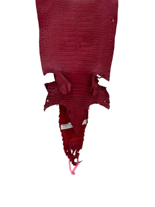 22 cm Grade 4/5 Scarlet Matte Farm-Raised American Alligator Leather - Tag: FL21-0024531