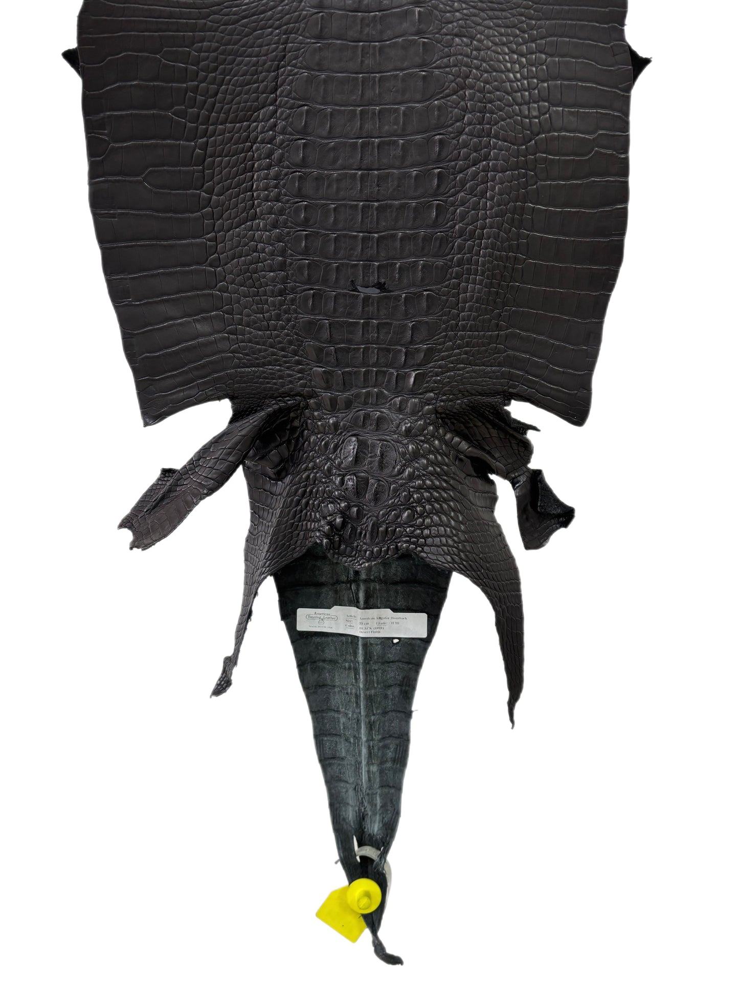 33 cm Grade 2/3 Black Matte Wild American Alligator Leather - Tag: LA10-0108525