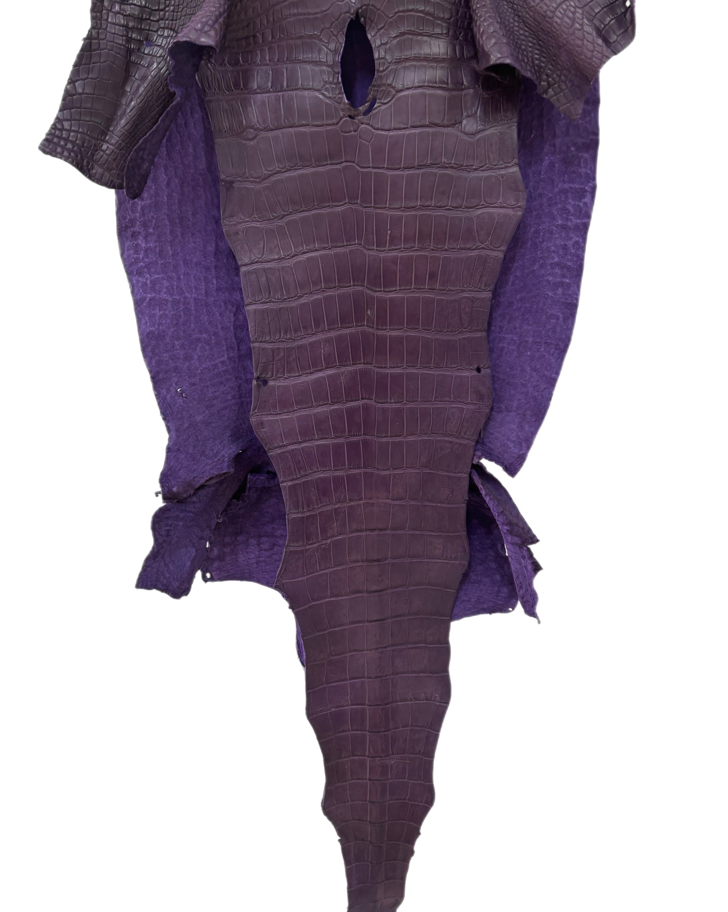 42 cm Grade 3/4 Aubergine Matte Wild American Alligator Leather - Tag: LA23-0030943