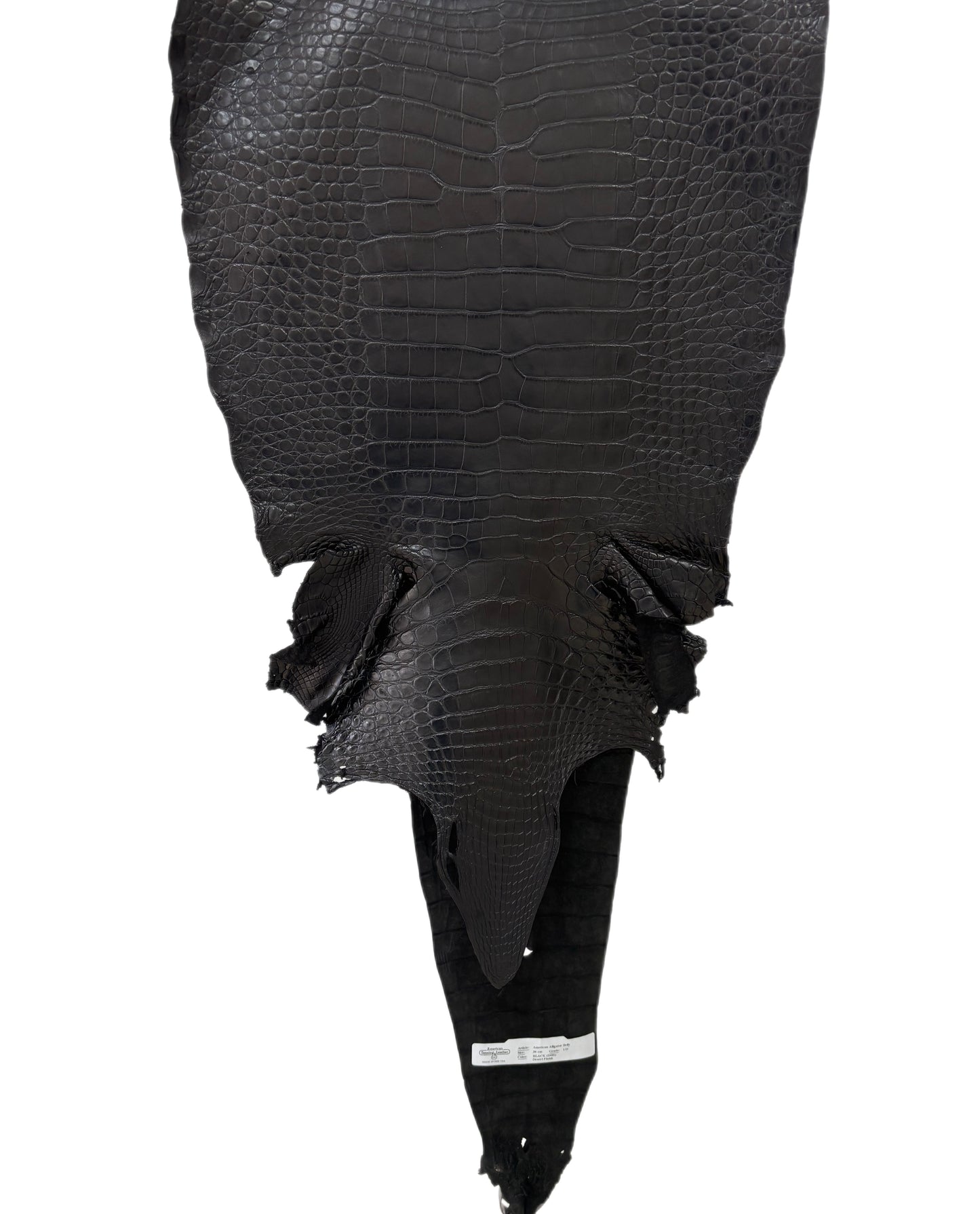 36 cm Grade 1/2 Black Matte Farm- Raised American Alligator Leather - Tag: FL21-0024325