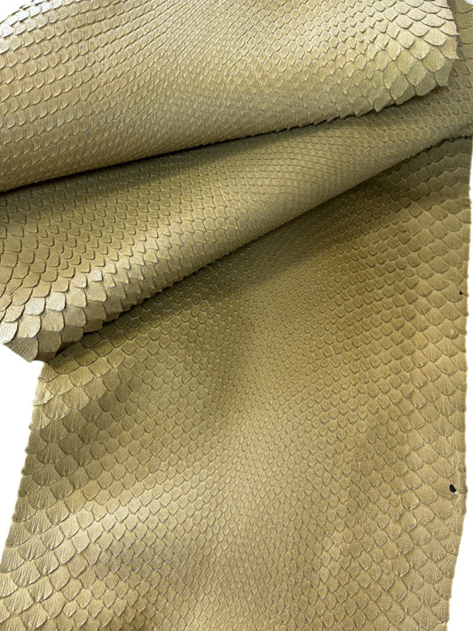 2.49 M Front Cut Gold Matte Python Leather
