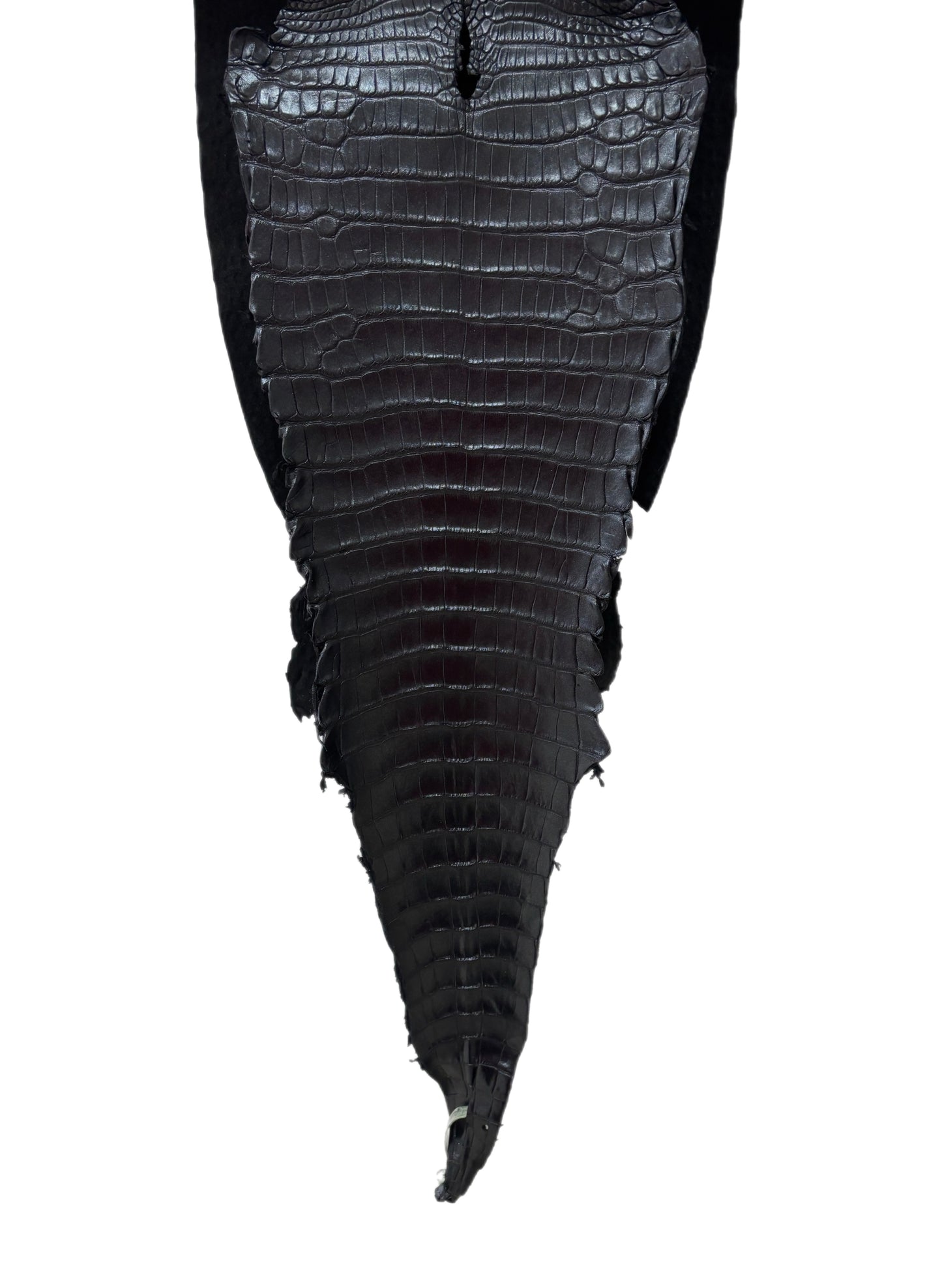 30 cm Grade 1/2 Metallic Black Shimmer Matte Farm-Raised American Alligator Leather - Tag: LA17-0274683