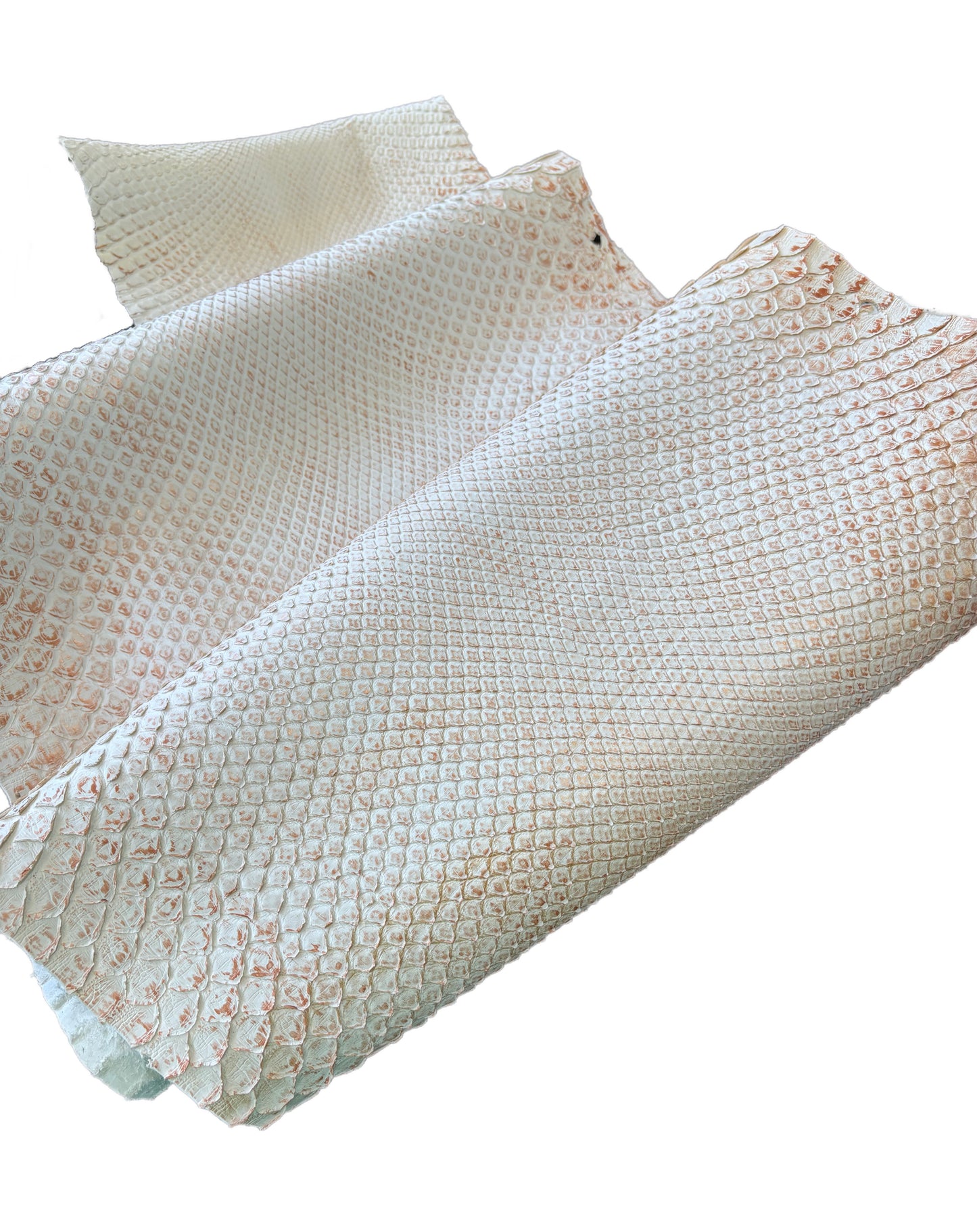 1.55 M Front Cut Two Toned Gold/White Matte Python Leather