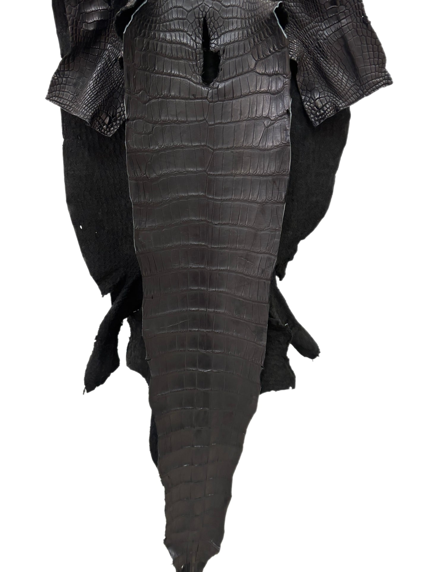 42 cm Grade 4/5 Black Matte Wild American Alligator Leather - Tag: LA23-0022855