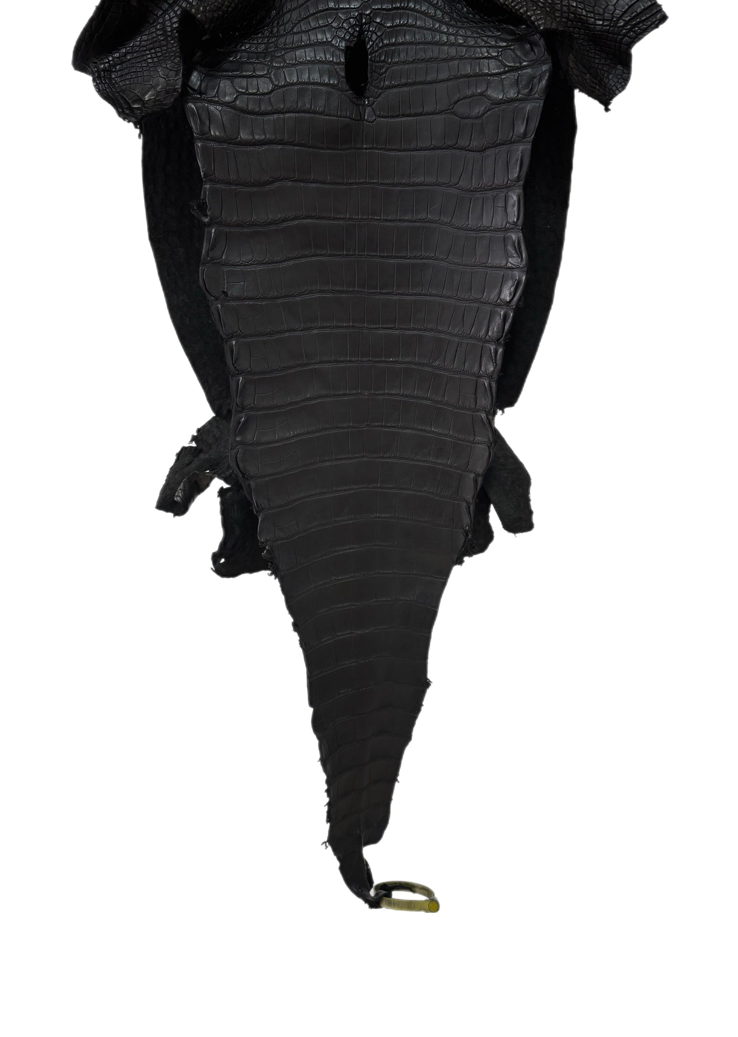 34 cm Grade 2/3 Black Matte Farm-Raised American Alligator Leather - Tag: LA25-0311124