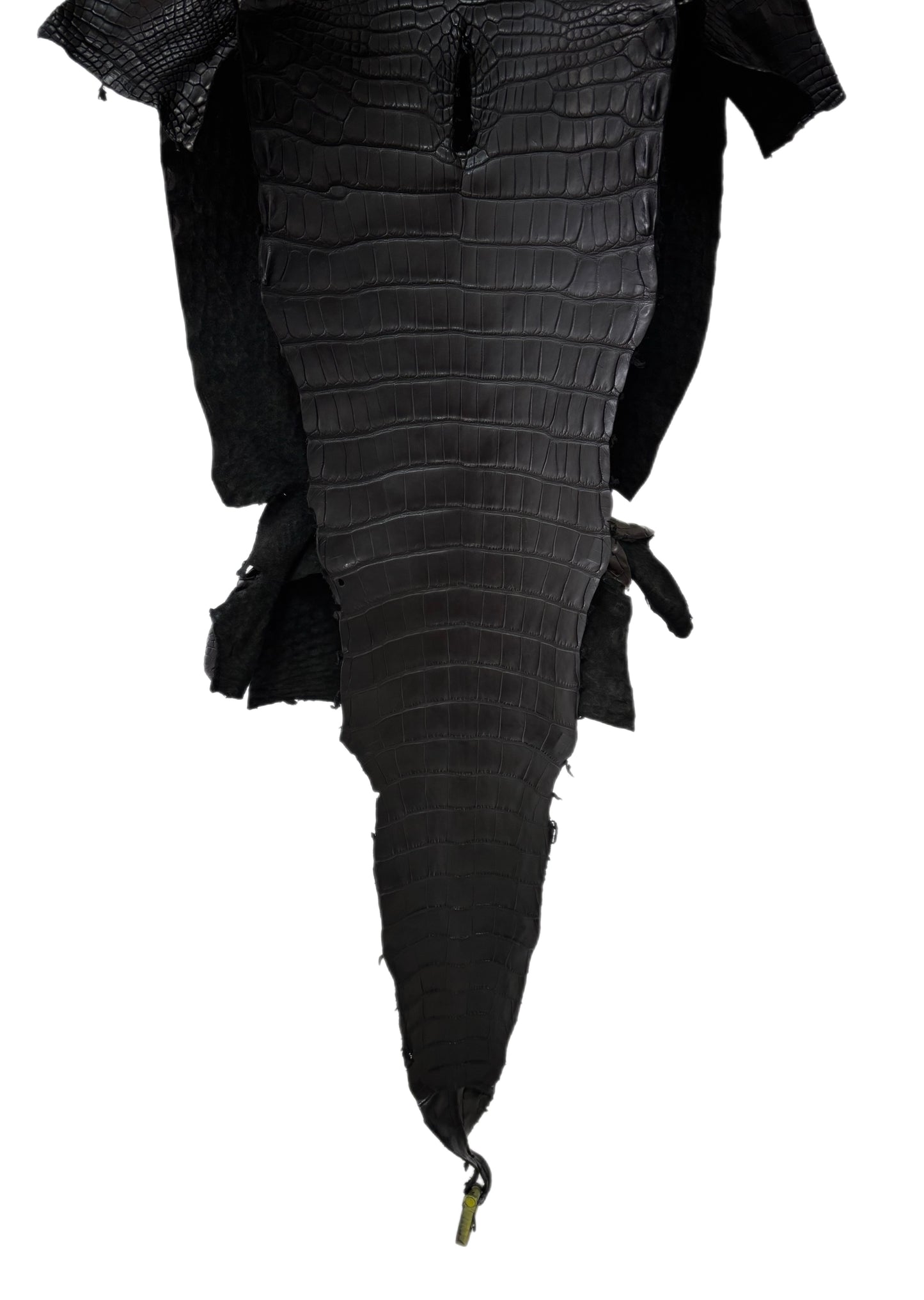 35 cm Grade 1 Black Matte Farm-Raised American Alligator Leather - Tag: LA25-0316474