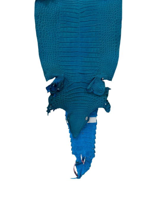 22 cm Grade 4/5 Ultramarine Matte Farm-Raised American Alligator Leather - Tag: FL21-0024535