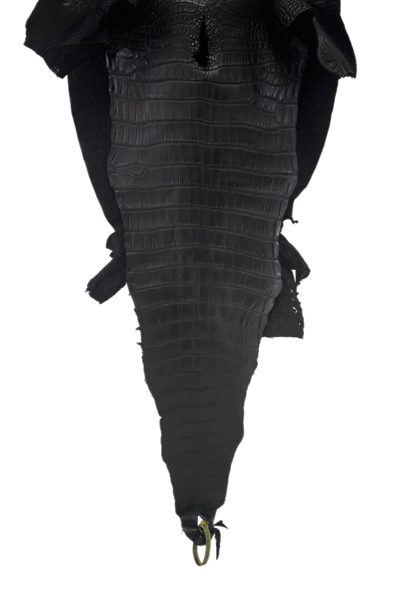 39 cm Grade 2/3 Black Matte Farm-Raised American Alligator Leather - Tag: LA25-0316355