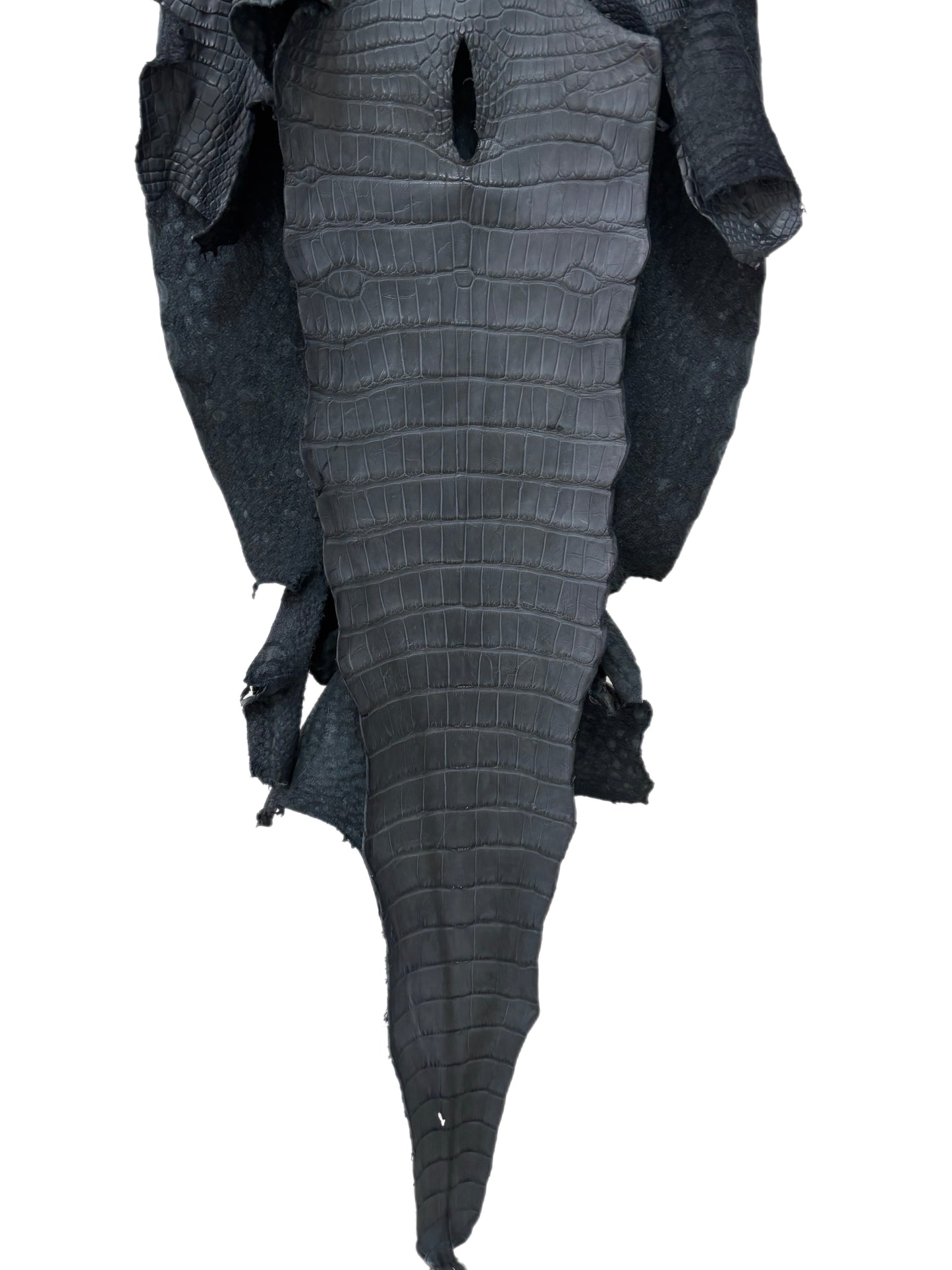 44 cm Grade 2/3 Blue Jean Matte Wild American Alligator Leather - Tag: LA25-0015285