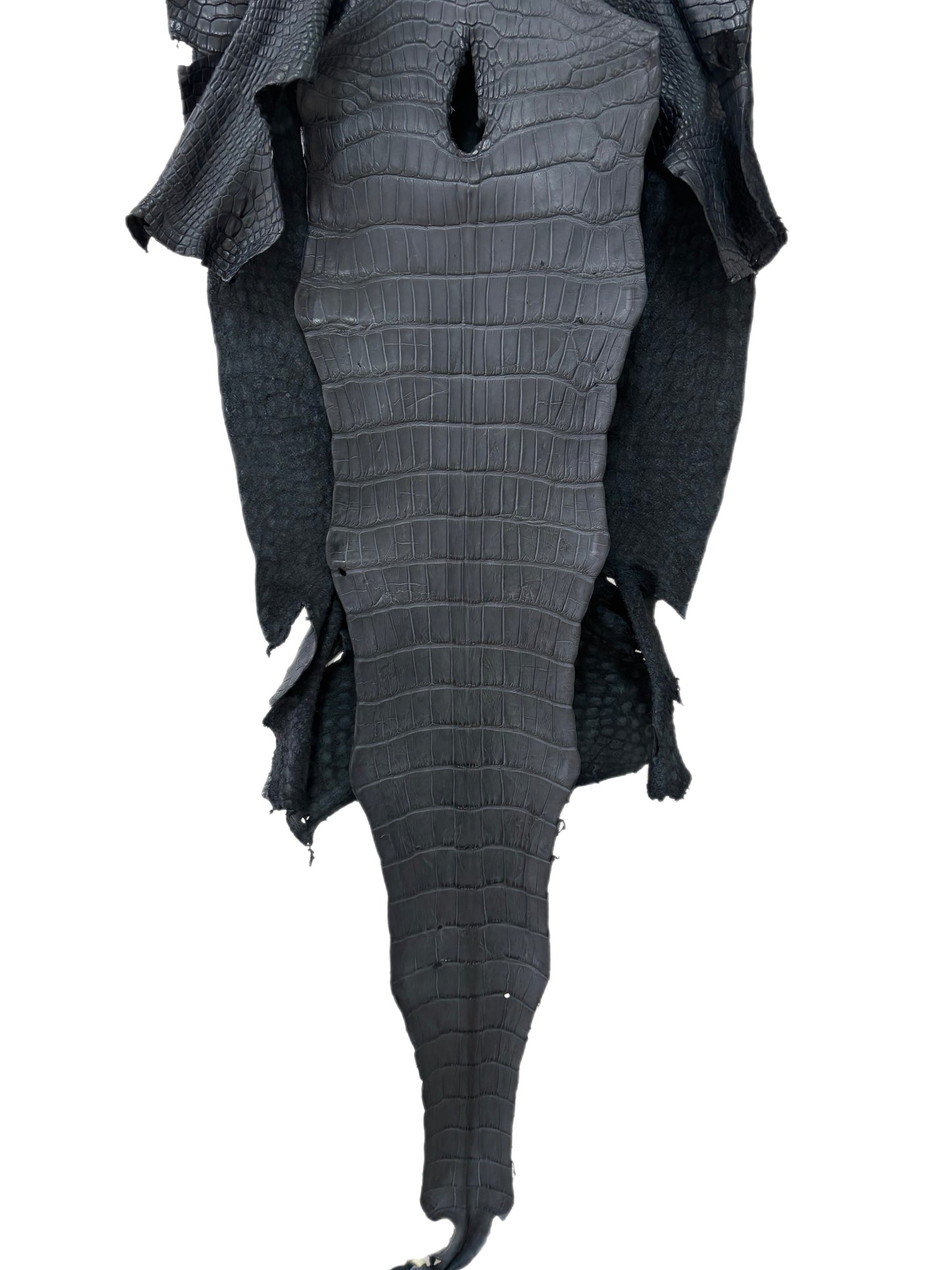 43 cm Grade 2/3 Blue Jean Matte Wild American Alligator Leather - Tag: LA25-0025504
