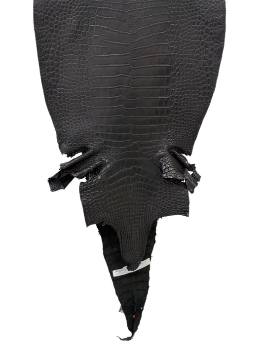 33 cm Grade 2/3 Black Matte Farm-Raised American Alligator Leather - Tag: LA23-0531966