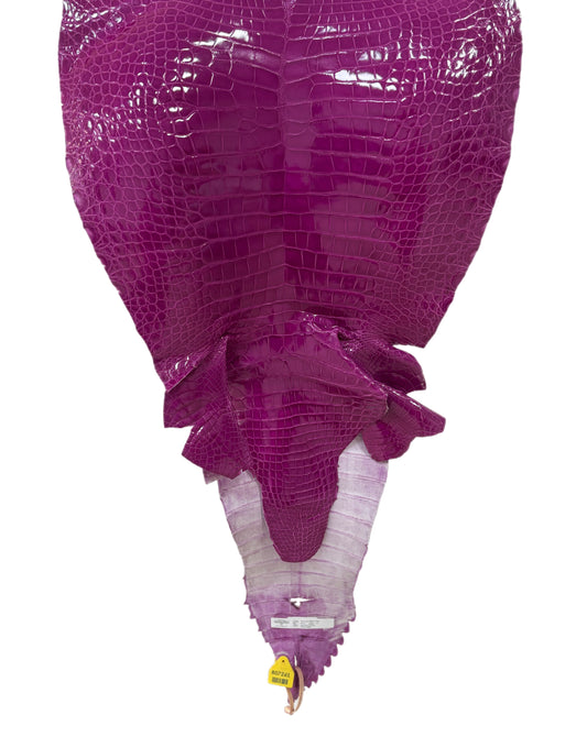 48 cm Grade 1/2 Magenta Glazed Farm American Alligator Leather - Tag: LA13-0059875