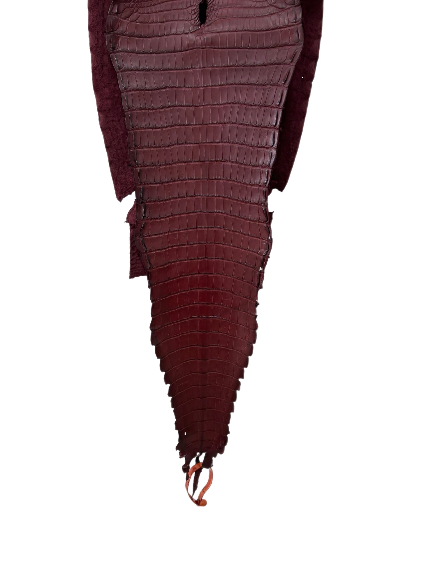 26 cm Grade 1/2 Bordeaux Matte Farm-Raised American Alligator Leather - Tag: FL22-0030090