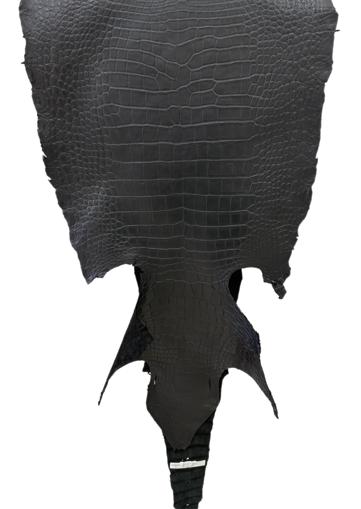53 cm Grade 3/4 Black Matte Wild American Alligator Leather - Tag: LA23-0033309