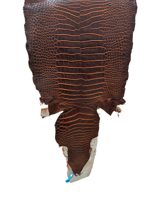 35 cm Grade 1/2 Sienna Matte Wild American Alligator Leather - Tag: ESRE-0050780