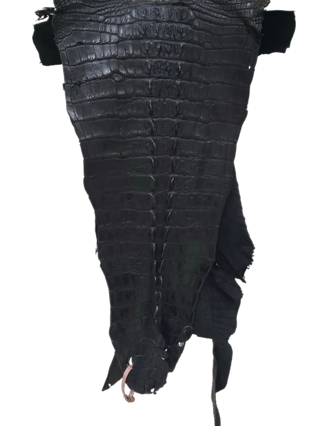52 cm Grade 3/4 Black Matte American Alligator Hornback Leather - Tag: FL14-0007714